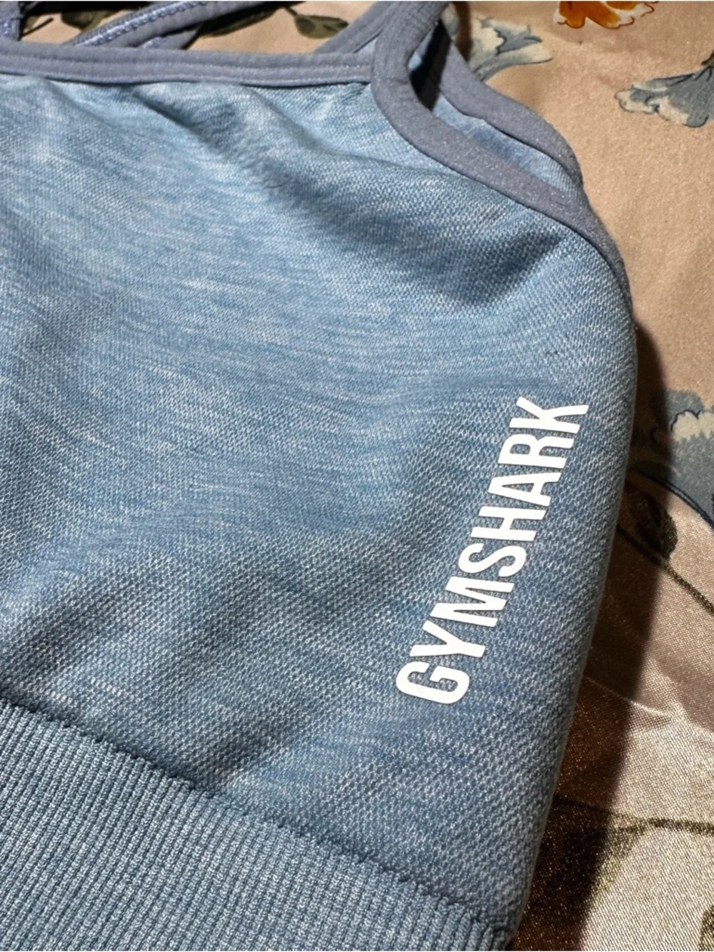 GYMSHARK ADAPT MARL SEAMLESS SET SPORTS BRA & LEGGING LIGHT BLUE SIZE LARGE - Picture 3 of 6